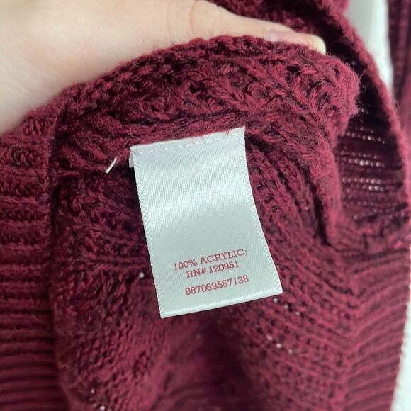 SO Sonoma Maroon Perfect Pullover Fitted Crew Neck Sweater Size XS - Picture 4 of 5